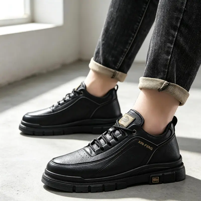 Herren Sportliche Leder Sneakers Drune