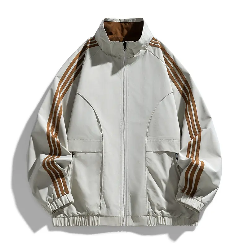 Herren Sportliche Übergangsjacke mit hohem Kragen und Reißverschlusstaschen Drune