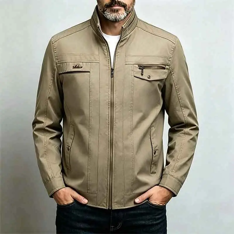 Herren Sportliche Übergangsjacke mit innovativem Stehkragen Drune