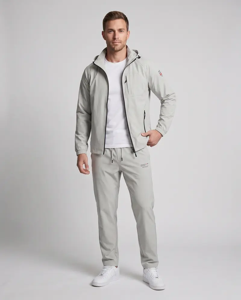 Herren sportliche Übergangsjacke mit verstellbare Kapuze Drune