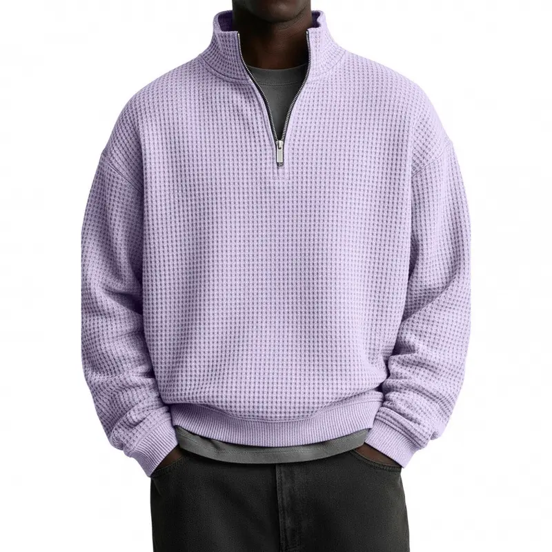 Herren Sportlicher Stehkragenpullover mit Reißverschluss Drune
