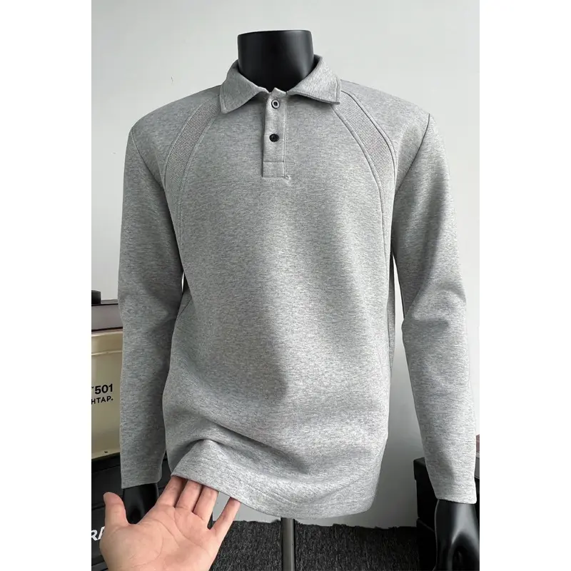 Herren Sportliches Langarm Polo-Shirt Drune