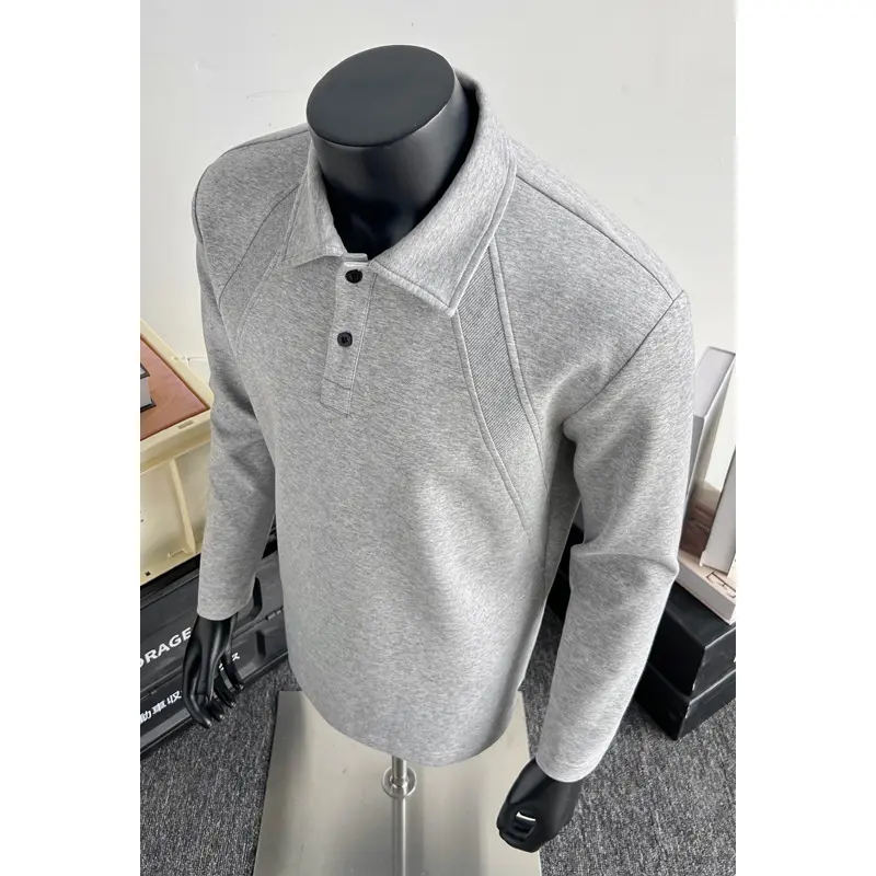Herren Sportliches Langarm Poloshirt Drune