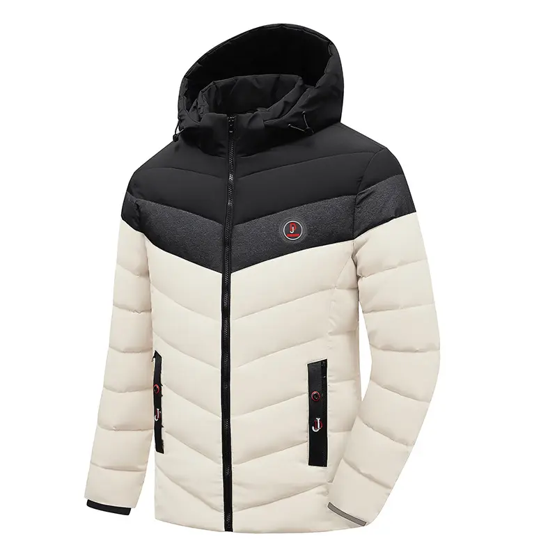Herren Steppanorak mit Kapuze und wattierter Chevron-Isolationsjacke Drune