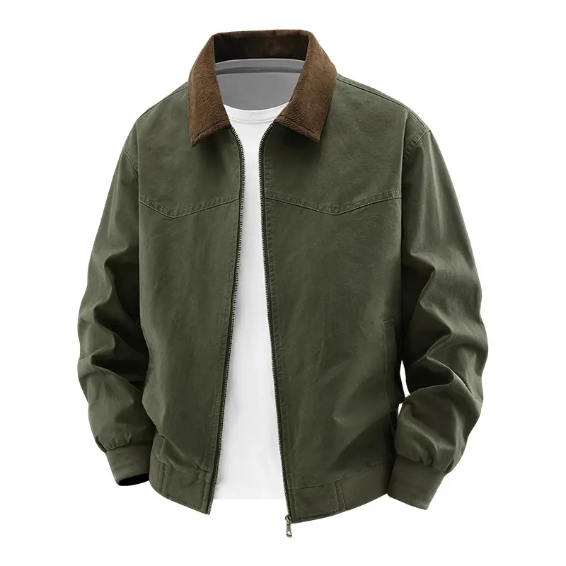 Herren Stilvolle Bomberjacke mit Cordkragen Drune