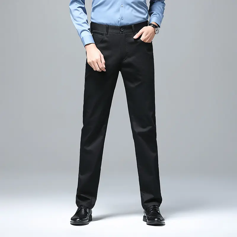 Herren Stretch-Chinohose mit geradem Schnitt und Bügelfalte Drune
