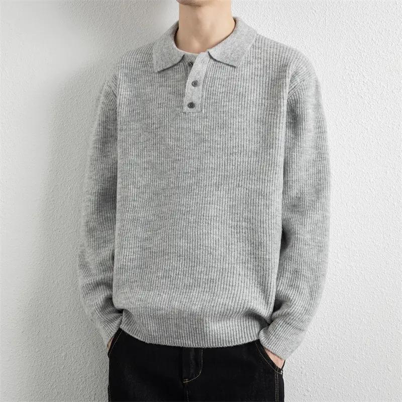 Herren Strickpullover mit Knopfleiste Drune