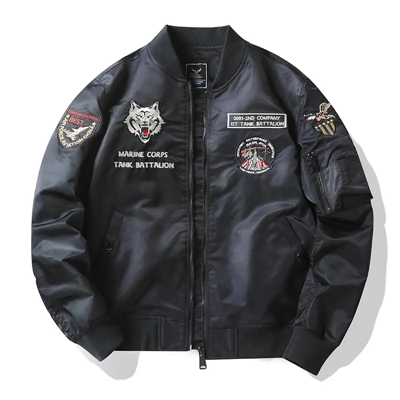 Herren Stylische Bomberjacke mit aufwendigen Applikationen Drune