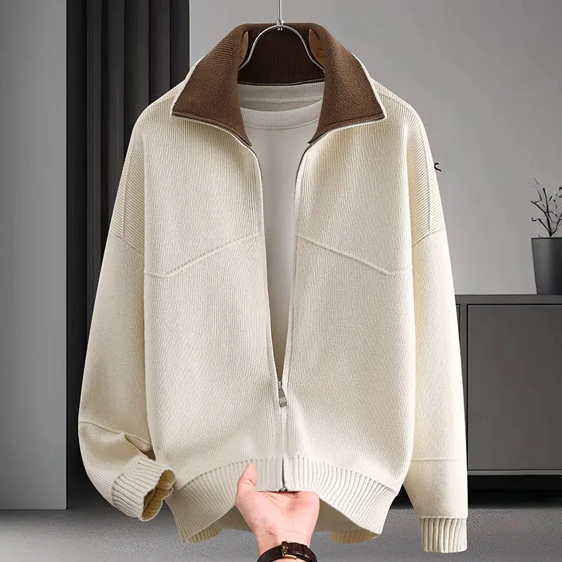 Herren Stylische Sweatjacke mit hohem Kragen Drune