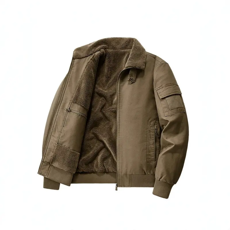 Herren Stylische Übergangsjacke mit Teddyfutter Drune