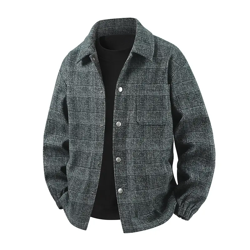 Herren Stylische Utility-Jacke mit Karomuster Drune