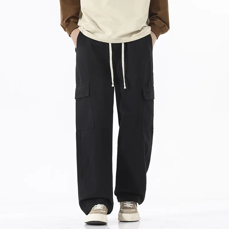 Herren Superweite Utility-Cargohose im tiefsitzenden Baggy-Cut mit Kordelzug Drune