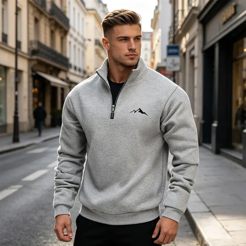 Herren Sweatshirt mit kurzem Reißverschluss Drune