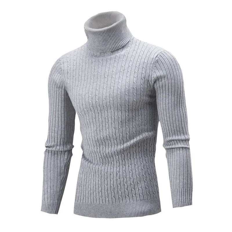 Herren Taillierter Thermo-Rollkragenpullover mit Zopf- und Rippstrickstruktur Drune