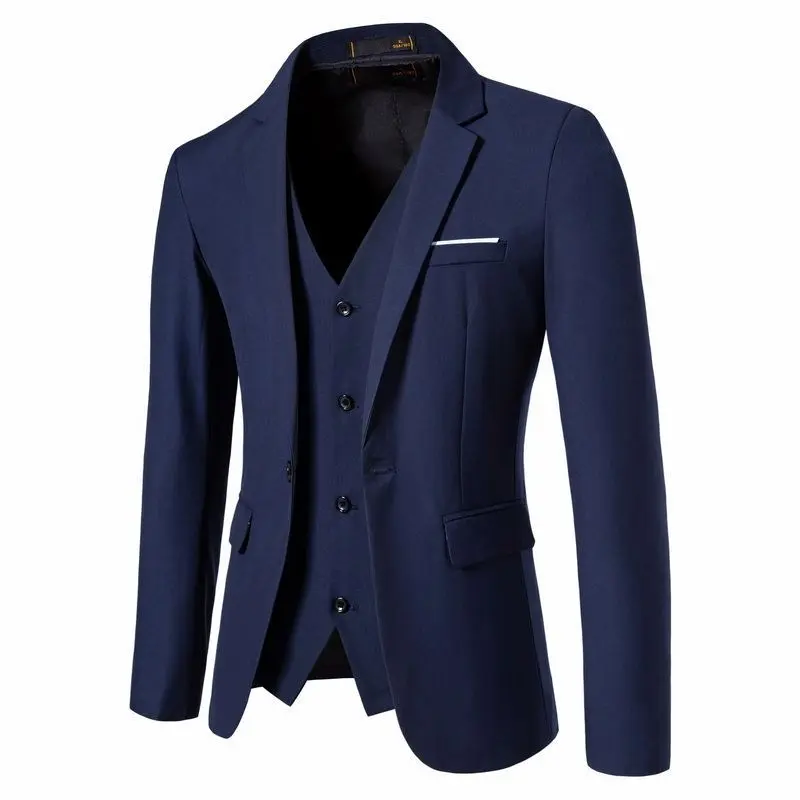 Herren Tailliertes Sakko mit passender Weste und schlanker Business‑Silhouette Drune