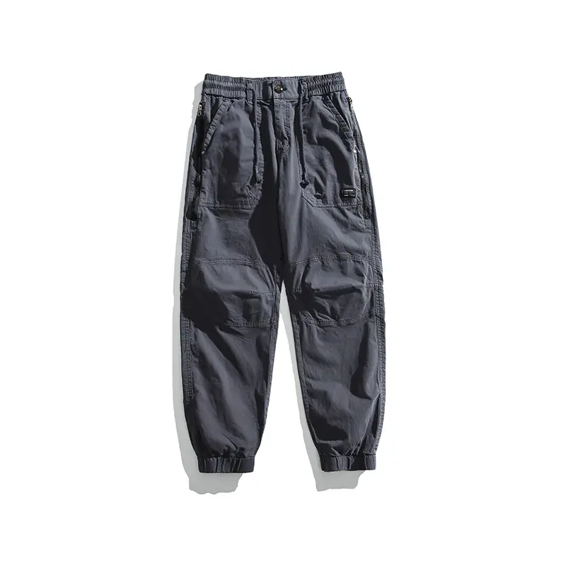 Herren Taktische Utility-Cargohose im Joggerstil mit verstärkten Kniepaneelen, Reißverschlusstaschen und elastischem Bund Drune