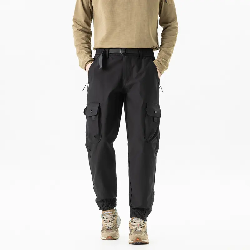 Herren Tapered Cargo-Joggerhose im Tactical-Utility-Stil mit elastischem Knöchelsaum und Multifachtaschen Drune