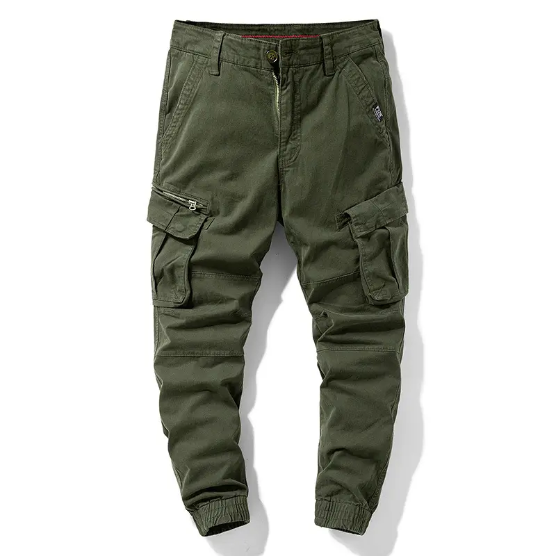 Herren Tapered‑Cargohose im Joggerstil mit Knieabnähern, Mehrfachtaschen und elastischen Knöchelbündchen Drune