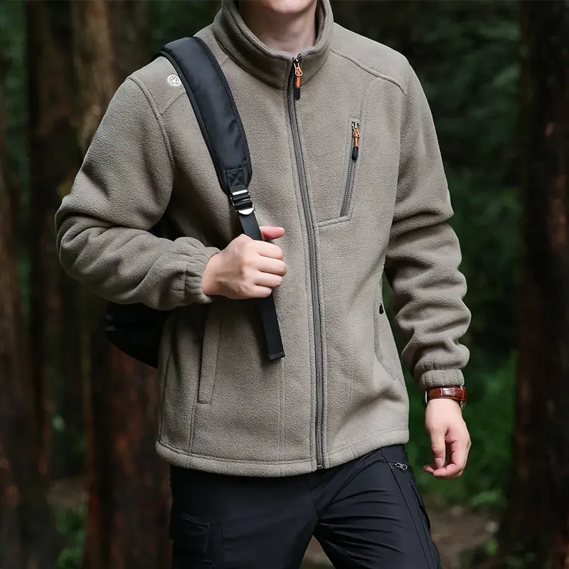Herren Technische Fleecejacke mit Stehkragen, Brustreißverschluss & verstärkten Eingriffstaschen Drune