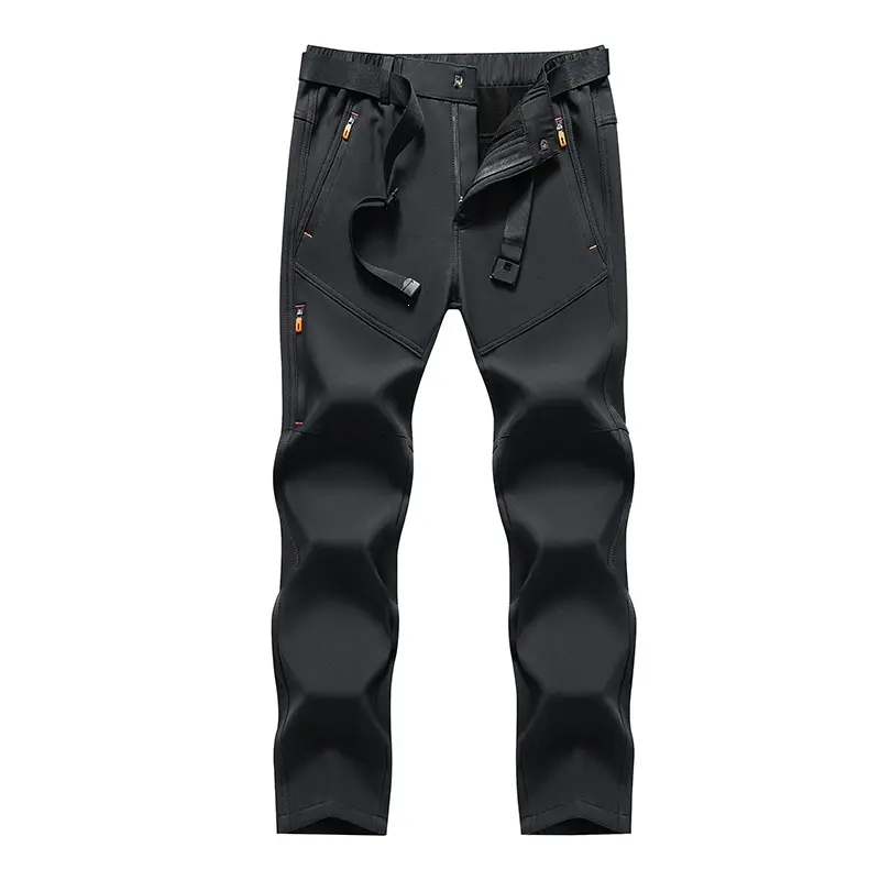Herren Technische Softshell‑Outdoorhose mit vorgeformten Knien, wasserabweisenden Reißverschlüssen & integriertem Gürtel Drune