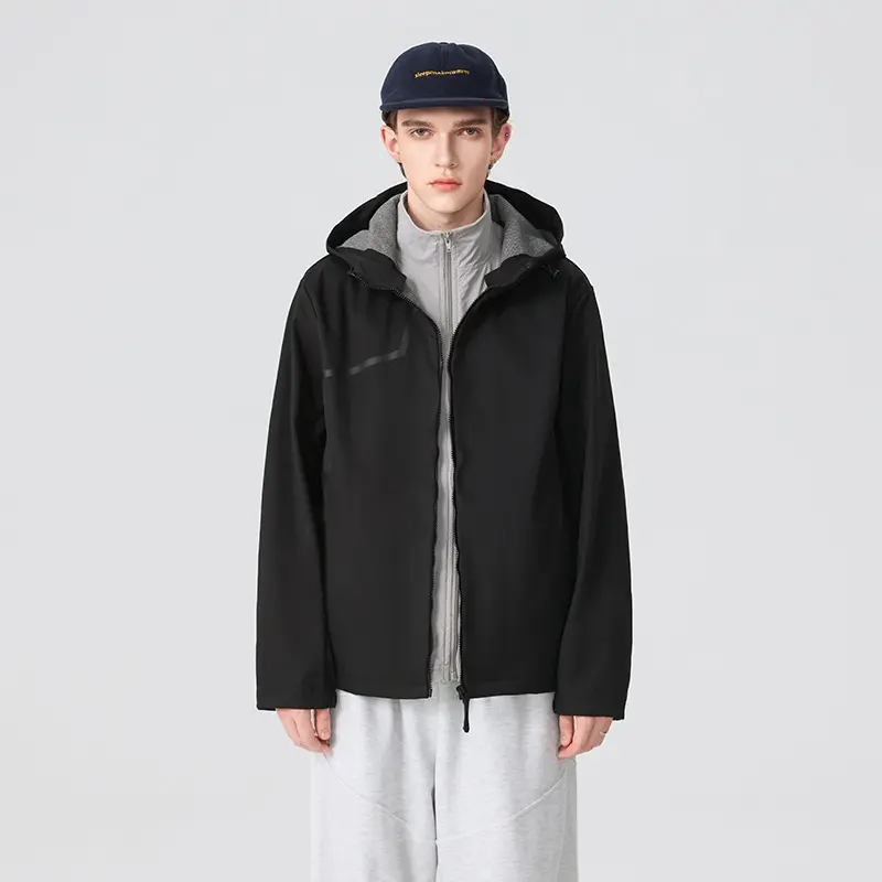 Herren Technische Softshelljacke mit verstellbarer Kapuze und winddichter Membran Drune
