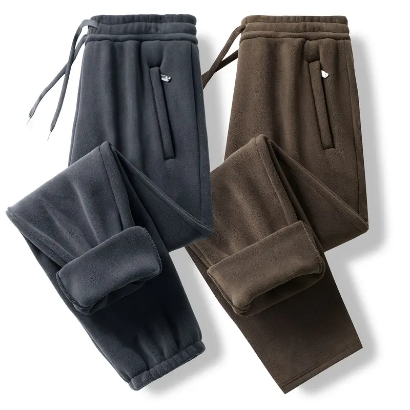 Herren Thermo-Fleece-Jogginghose mit angerauter Innenseite und Kordelbund Drune