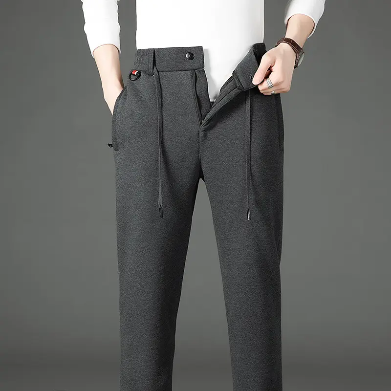 Herren Thermo-Jogginghose mit Teddyfutter, elastischem Bund und Reißverschlusstaschen Drune