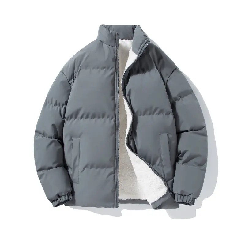 Herren Thermo‑Steppjacke mit Sherpa‑Fleece‑Innenfutter, Stehkragen und verdecktem Reißverschluss Drune