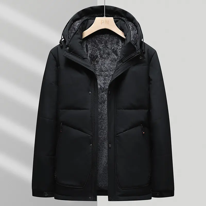 Herren Thermo‑Steppjacke mit weichem Teddyfutter, integrierter Kapuze & verdecktem Zwei‑Wege‑Reißverschluss Drune