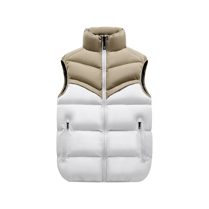 Herren Thermo-Steppweste mit hohem Stehkragen, Farbblock‑Design & Reißverschlusstaschen Drune