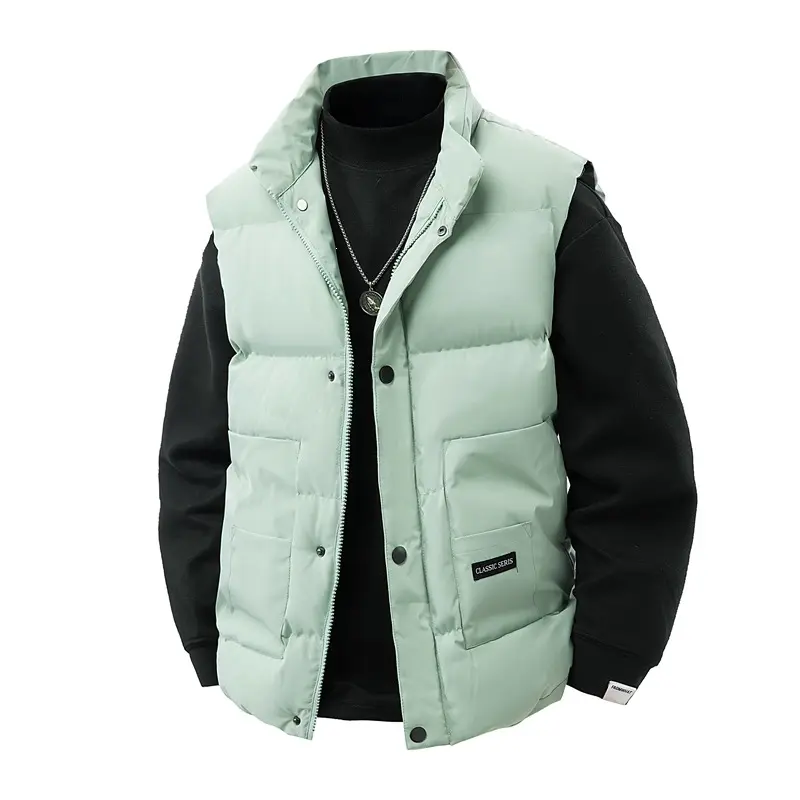Herren Thermo‑Steppweste mit hoher Kragenblende, Druckknopf‑Front & aufgesetzten Utility‑Taschen Drune