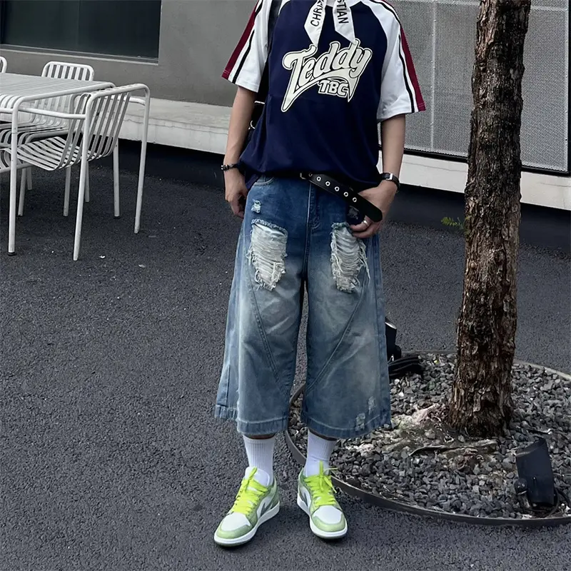 Herren Trendige Weitbein-Jeans Drune