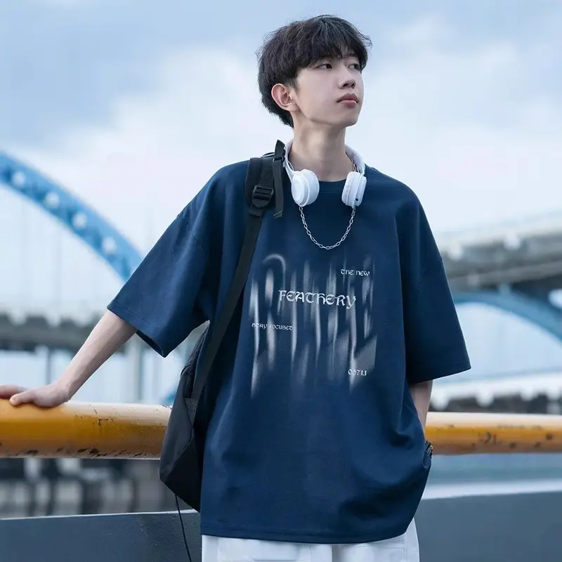 Herren Übergrößes T-Shirt mit kreativem Druck Drune