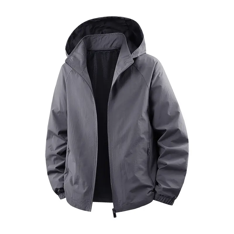Herren Ultraleichte atmungsaktive Kapuzen‑Übergangsjacke mit Meshfutter und wasserabweisender Microripstop‑Hülle Drune