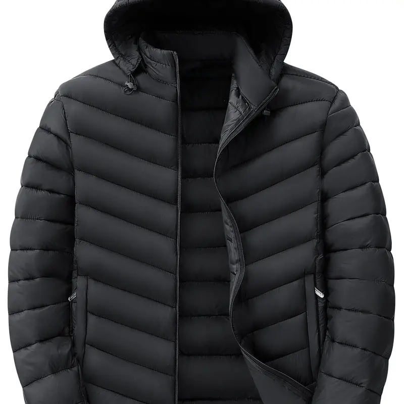 Herren Ultraleichte gesteppte Kapuzenjacke mit Thermofüllung & Packable‑Design Drune