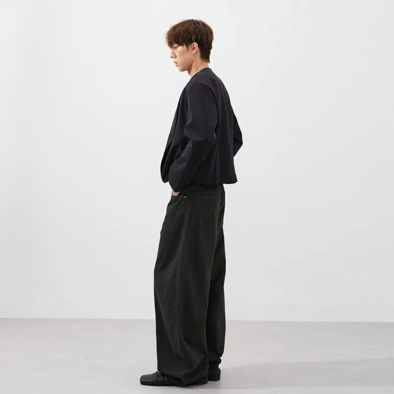 Herren Ultraweite Baumwoll-Twill-Palazzohose mit fließender Oversize-Silhouette Drune