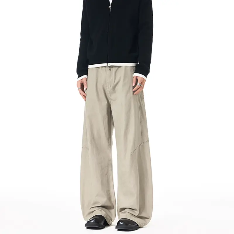 Herren Ultraweite Palazzo-Baggy-Hose mit tiefem Schritt und entspanntem Bund Drune