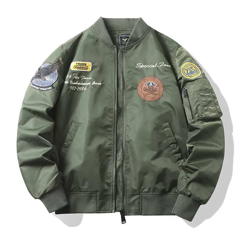 Herren Urbane Bomberjacke mit Stickereien Drune