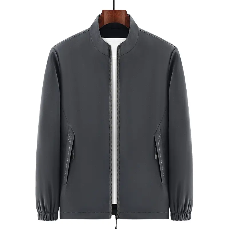 Herren Urbaner Micro‑Ripstop‑Übergangsblouson mit Stehkragen, verdecktem Reißverschluss & elastischen Manschetten Drune