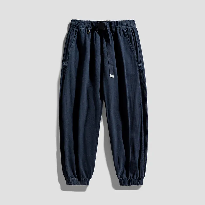 Herren Urbaner Relaxed-Jogger im Canvas‑Look mit verstellbarem Webgürtel und Utility‑Nähten Drune