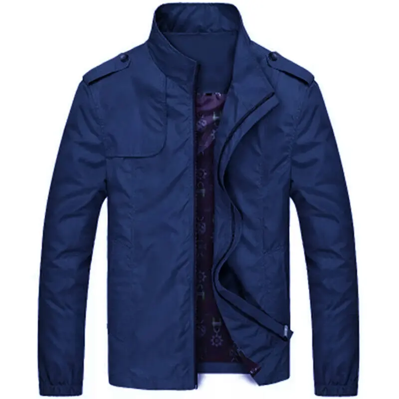 Herren Urbaner Windbreaker im Military-Look mit Stehkragen und Schulterklappen Drune