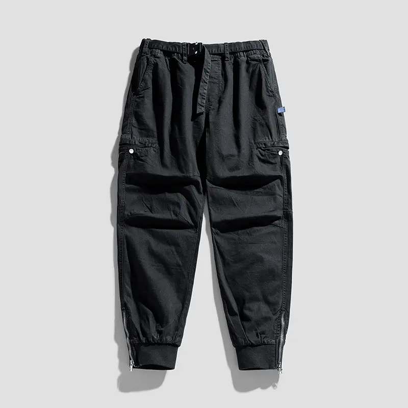 Herren Utility‑Cargo‑Jogginghose mit elastischem Bund, Gürtelschlaufe und Beinreißverschluss Drune