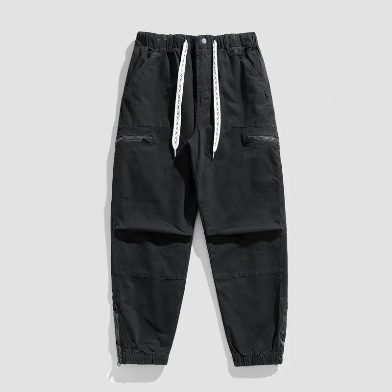 Herren Utility-Cargohose mit elastischem Bund, Tunnelzug und Reißverschlusstaschen Drune