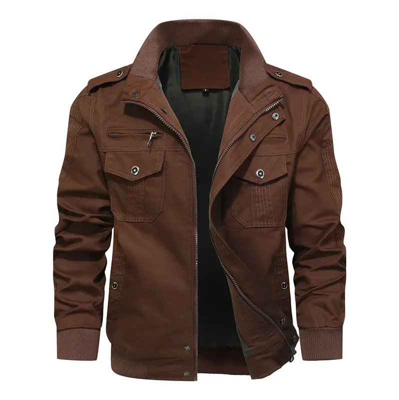 Herren Utility-Fieldjacke mit Stehkragen und Mehrfachtaschen Drune