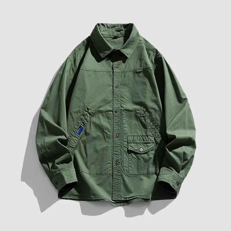 Herren Utility-Overshirt aus robustem Baumwoll-Twill mit Mehrfachtaschen Drune