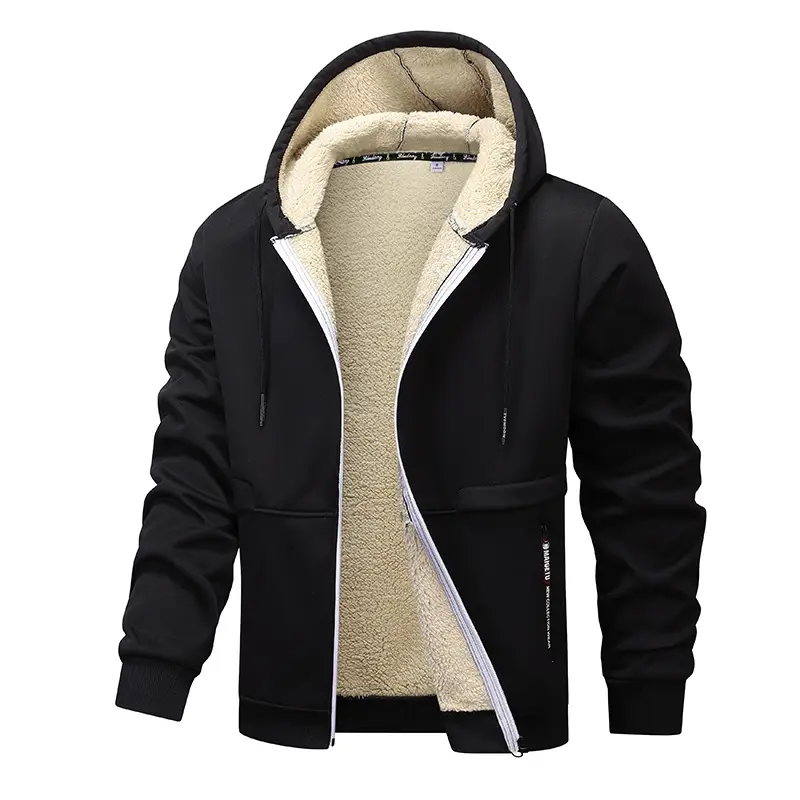 Herren Warme Kapuzenjacke mit Fleece-Innenfutter Drune