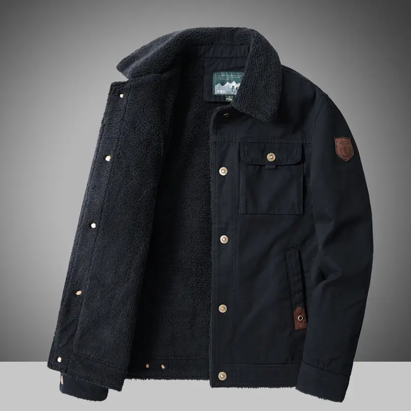 Herren Warme Winterjacke mit Teddyfutter Drune