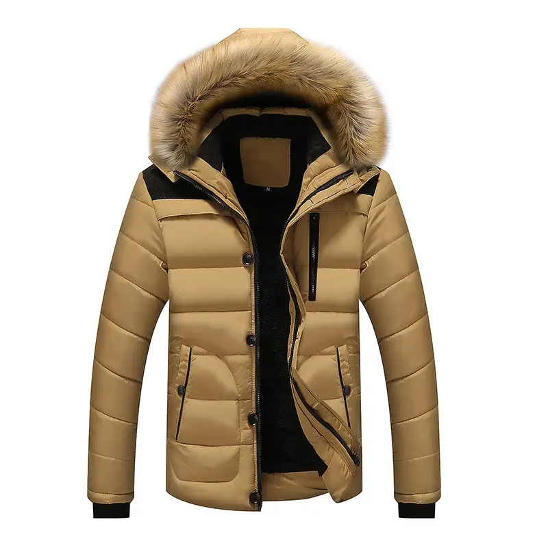 Herren Wärmende Winterjacke mit abnehmbarem Kunstfellkragen Drune