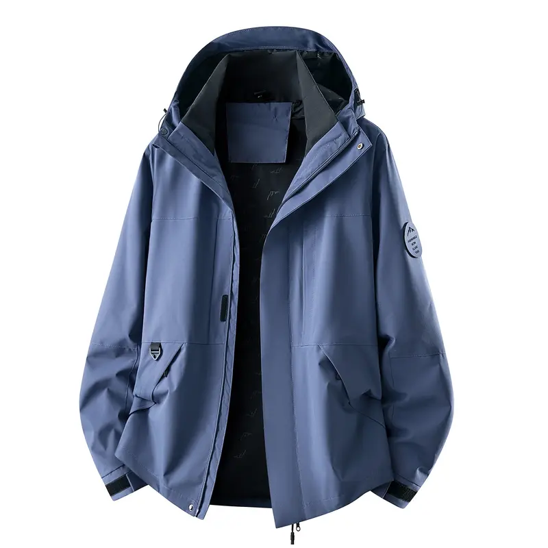 Herren Wasserabweisende Oversize-Outdoorjacke mit Kapuze, atmungsaktivem Softshell & Utility‑Taschen Drune