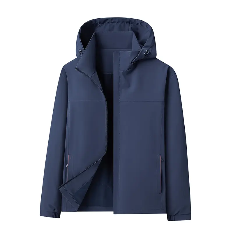 Herren Wasserabweisende Softshell-Jacke mit Kapuze nahtminimaler Optik & Brusttasche Drune